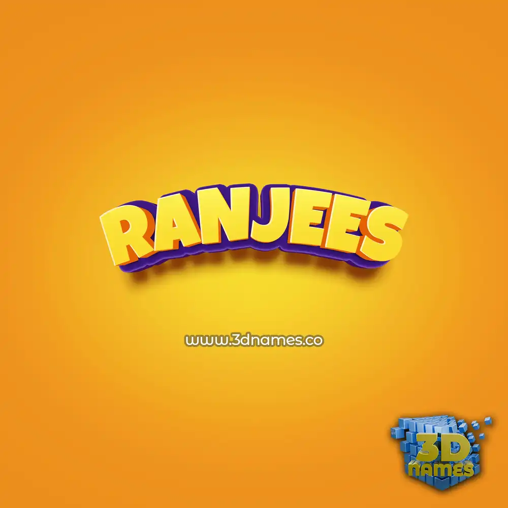 ranjees in Orange Toon style - 3D name wallpaper