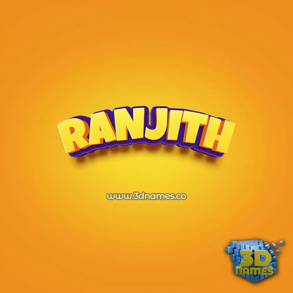 ranjith in Orange Toon style - 3D name wallpaper