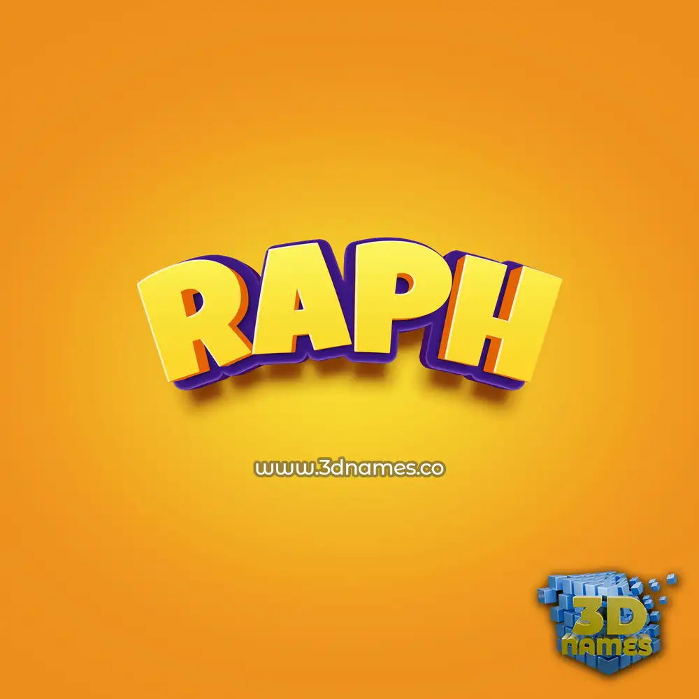raph in Orange Toon style - 3D name wallpaper