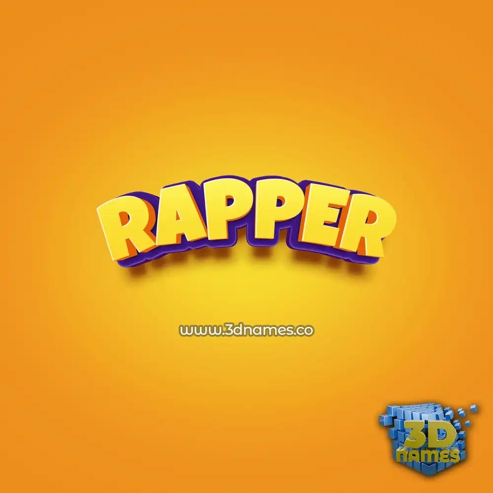 rapper in Orange Toon style - 3D name wallpaper