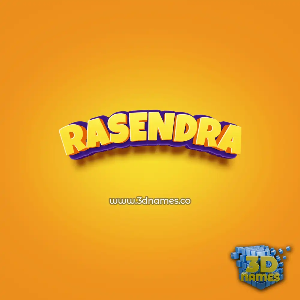 rasendra in Orange Toon style - 3D name wallpaper