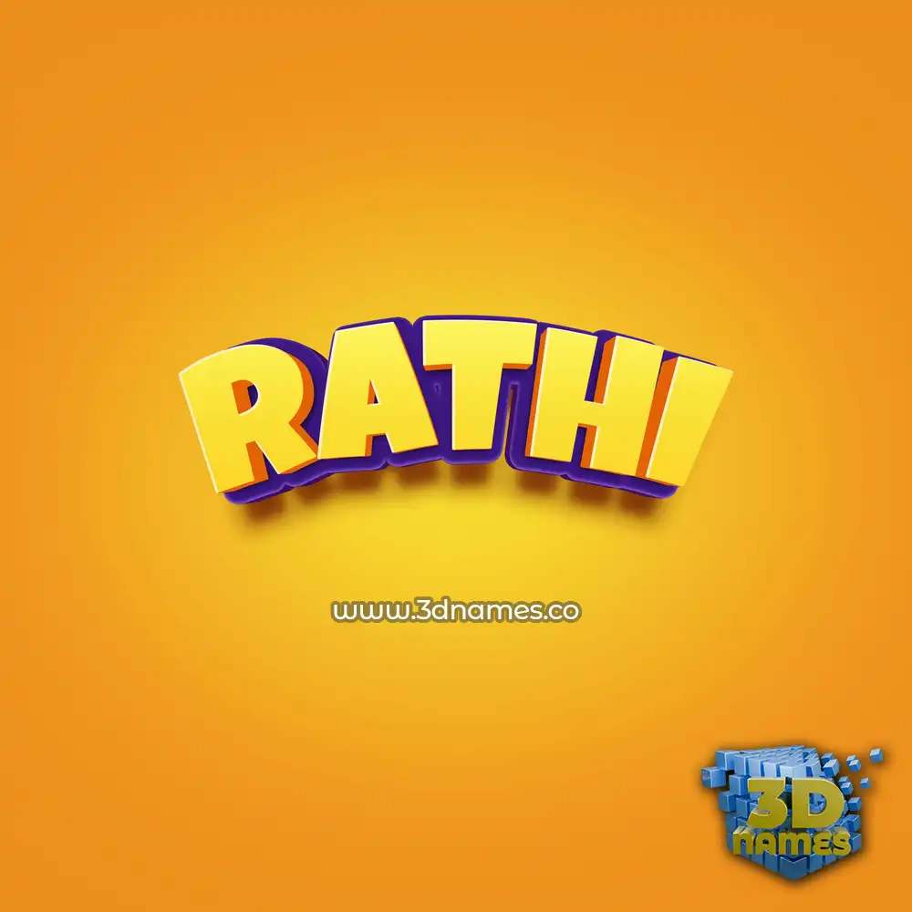 rathi in Orange Toon style - 3D name wallpaper