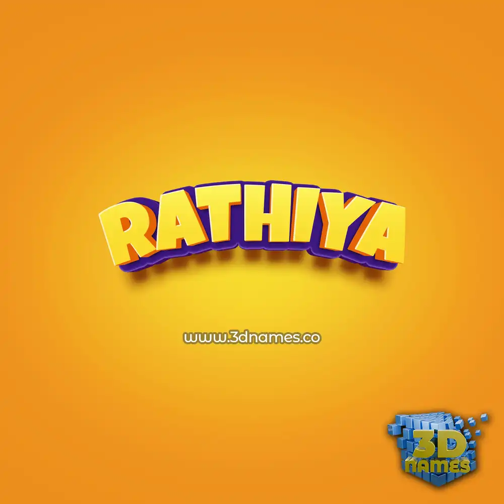 rathiya in Orange Toon style - 3D name wallpaper