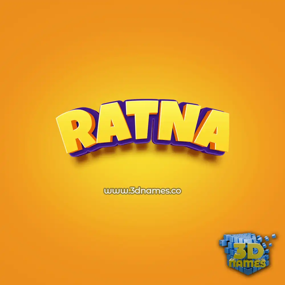 ratna in Orange Toon style - 3D name wallpaper
