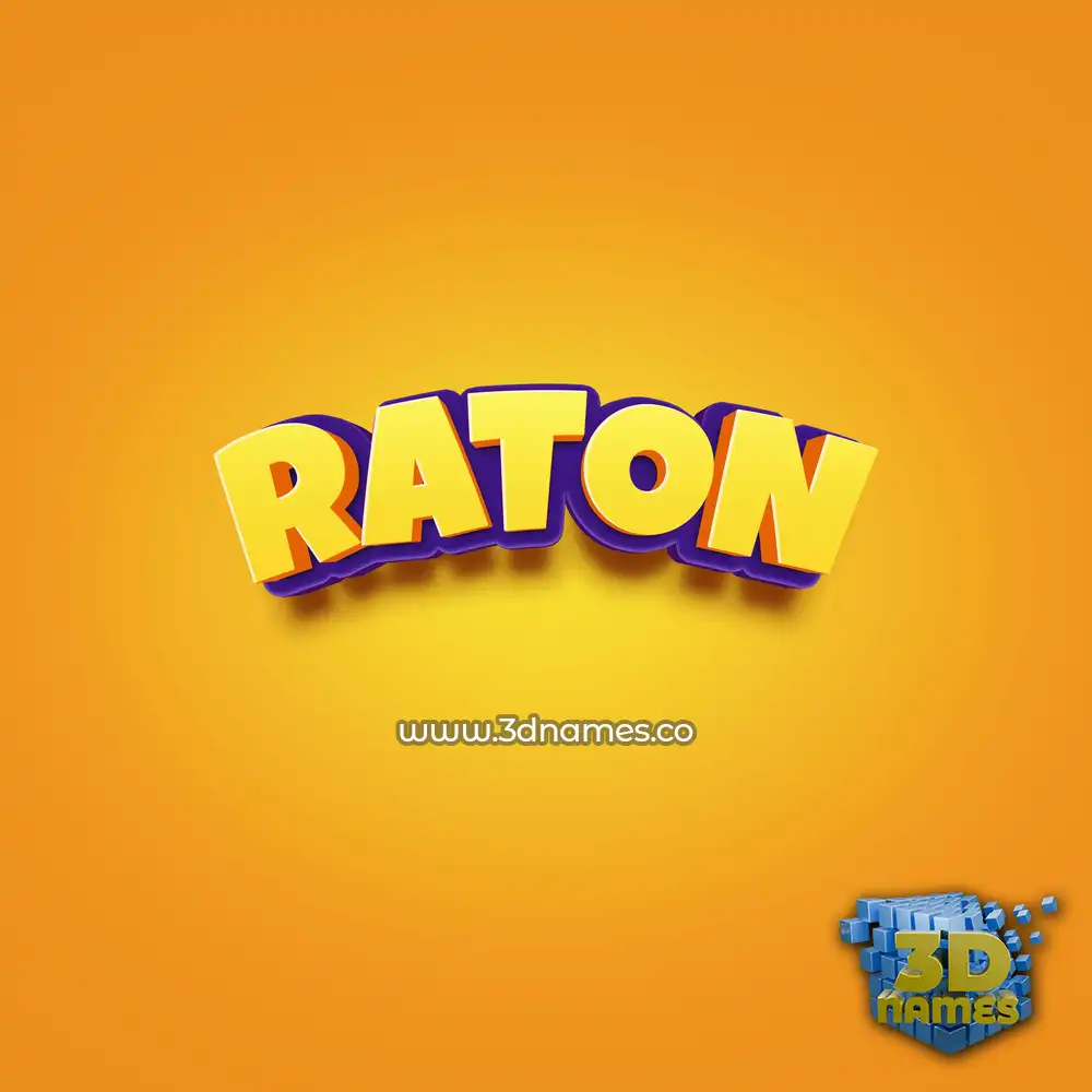 raton in Orange Toon style - 3D name wallpaper