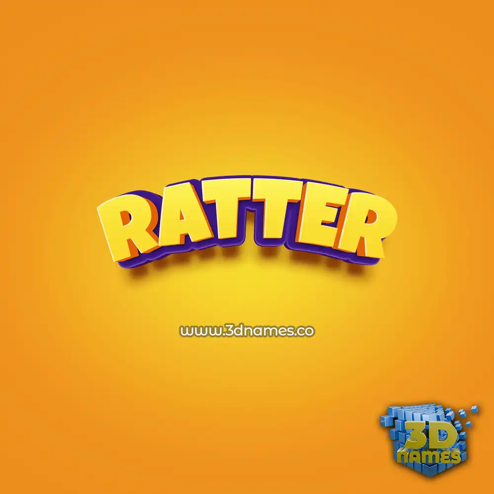ratter in Orange Toon style - 3D name wallpaper