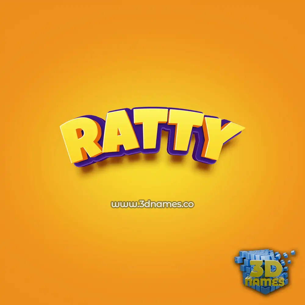 ratty in Orange Toon style - 3D name wallpaper
