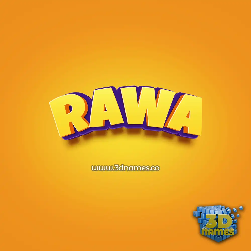 rawa in Orange Toon style - 3D name wallpaper