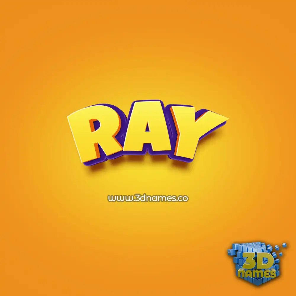 ray in Orange Toon style - 3D name wallpaper