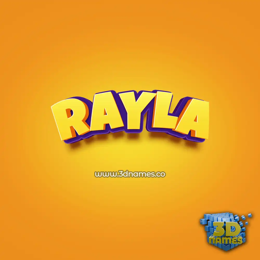 rayla in Orange Toon style - 3D name wallpaper