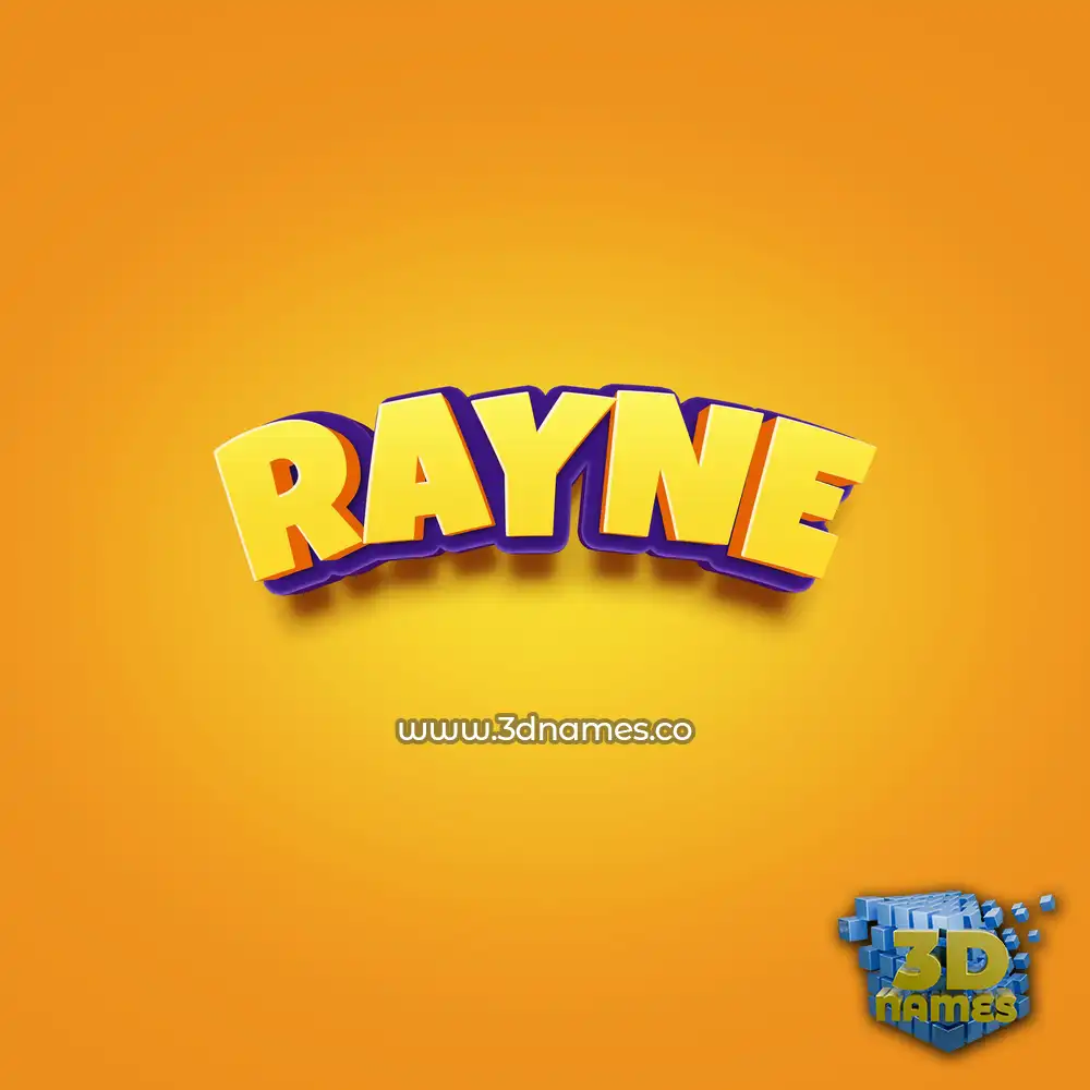 rayne in Orange Toon style - 3D name wallpaper