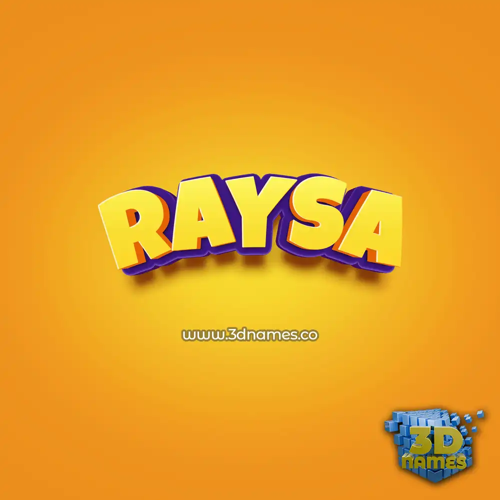 raysa in Orange Toon style - 3D name wallpaper