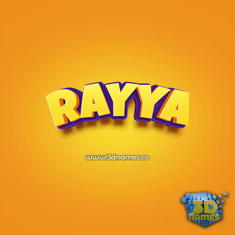 rayya in Orange Toon style - 3D name wallpaper