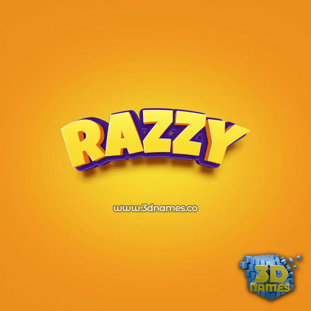 razzy in Orange Toon style - 3D name wallpaper