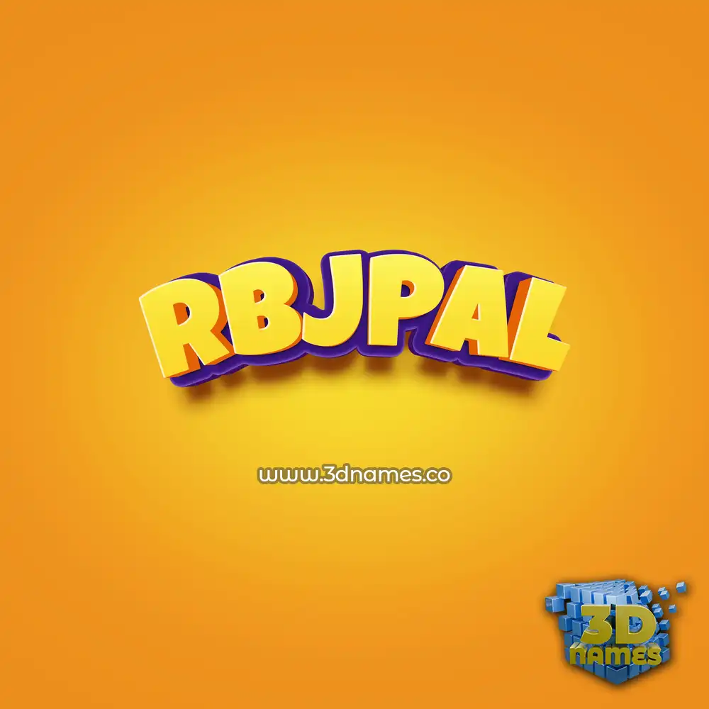 rbjpal in Orange Toon style - 3D name wallpaper