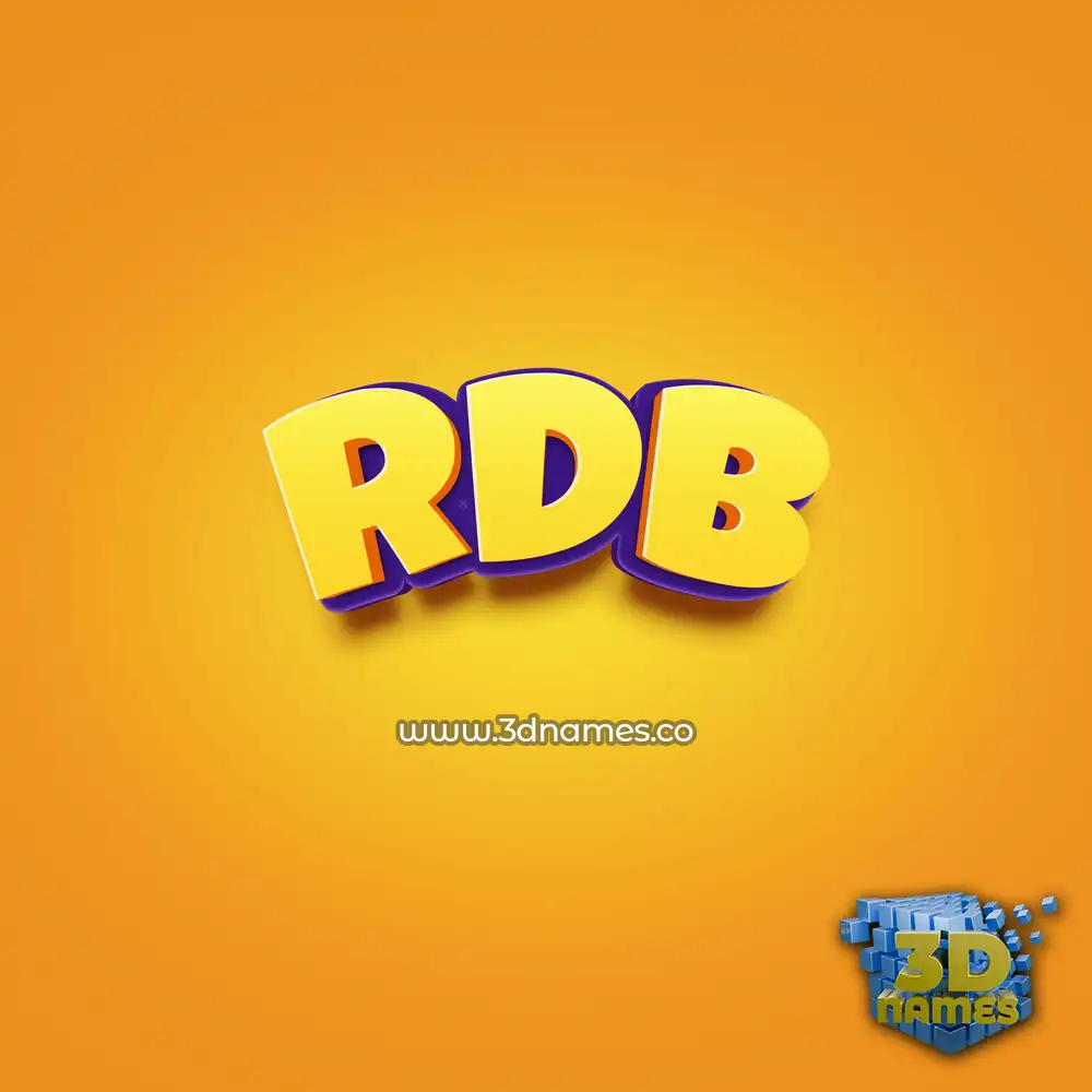 rdb in Orange Toon style - 3D name wallpaper