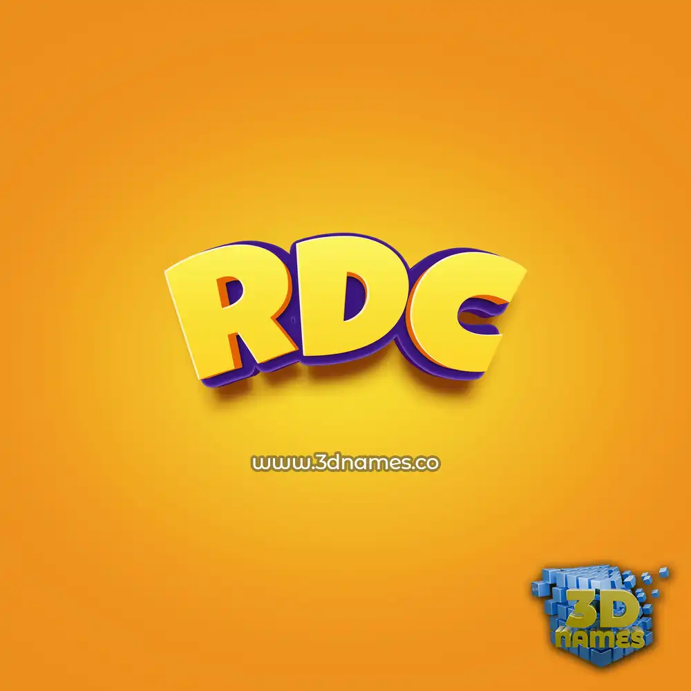 rdc in Orange Toon style - 3D name wallpaper
