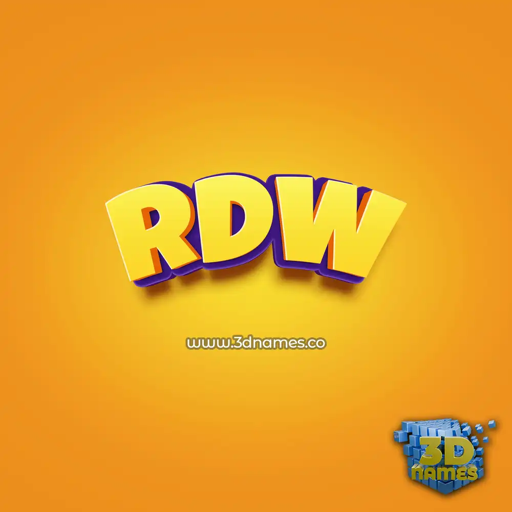 rdw in Orange Toon style - 3D name wallpaper