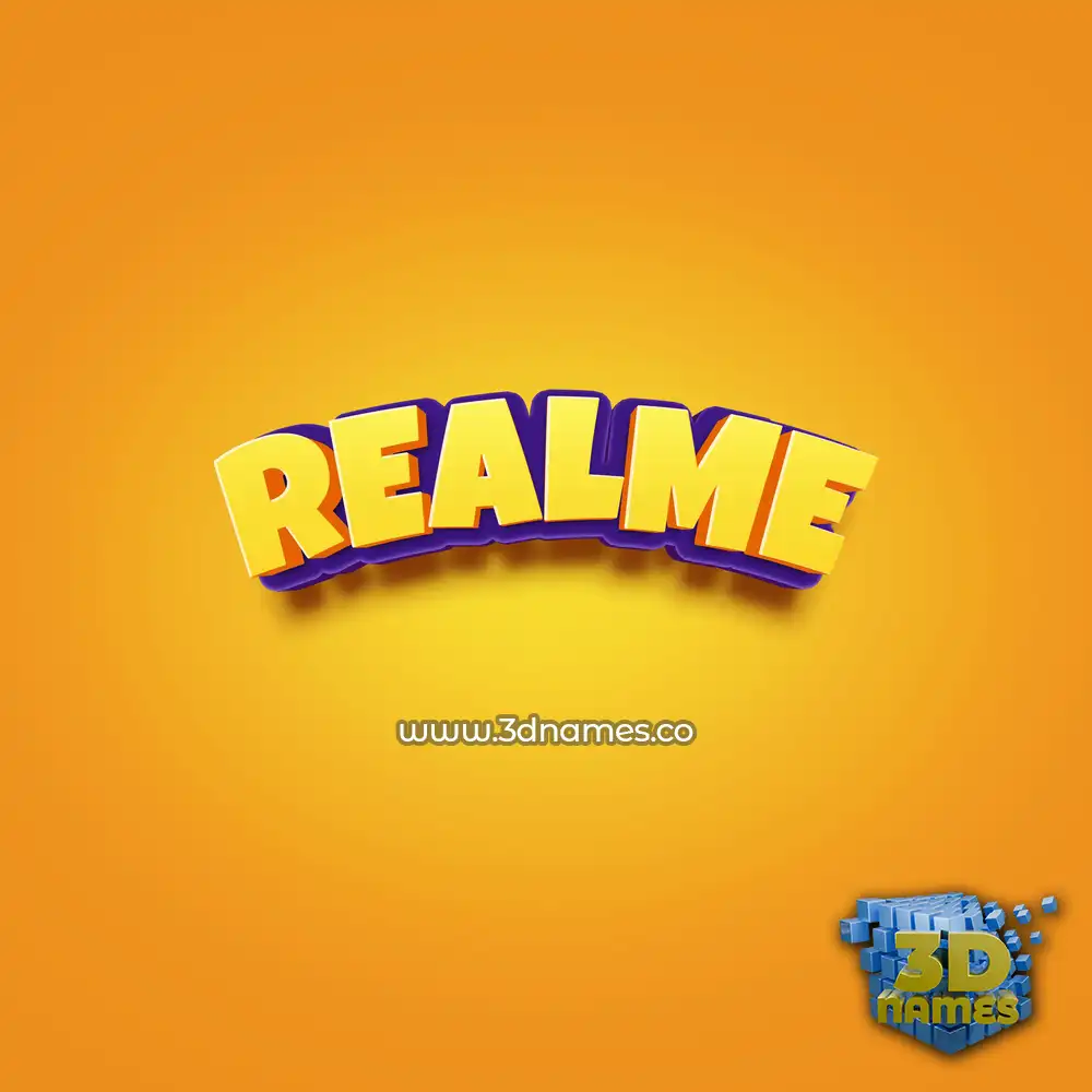 realme in Orange Toon style - 3D name wallpaper