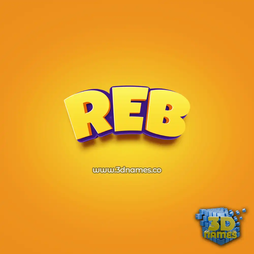 reb in Orange Toon style - 3D name wallpaper
