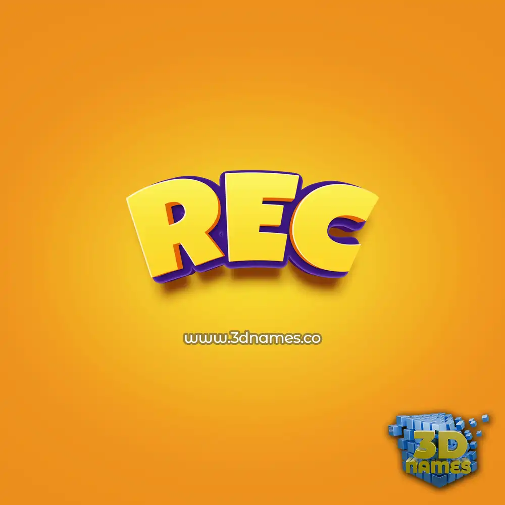 rec in Orange Toon style - 3D name wallpaper