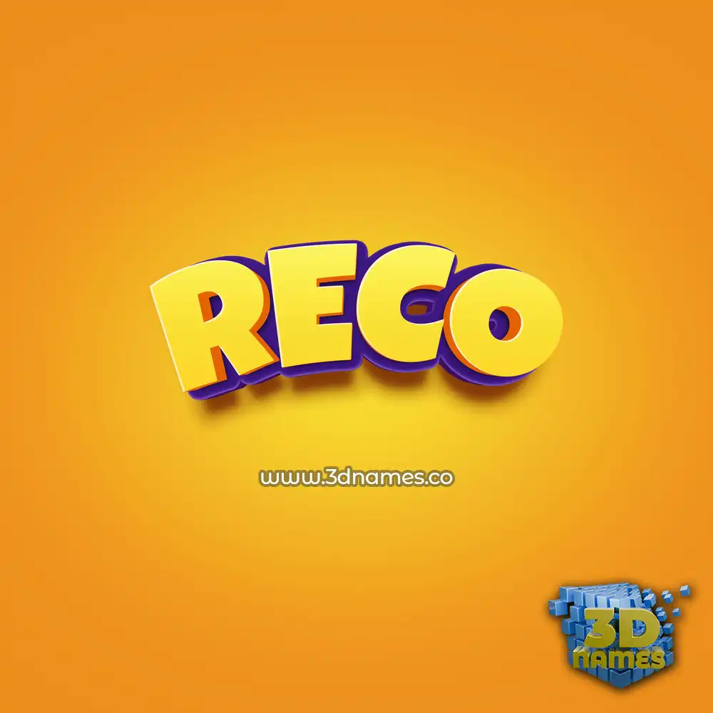 reco in Orange Toon style - 3D name wallpaper