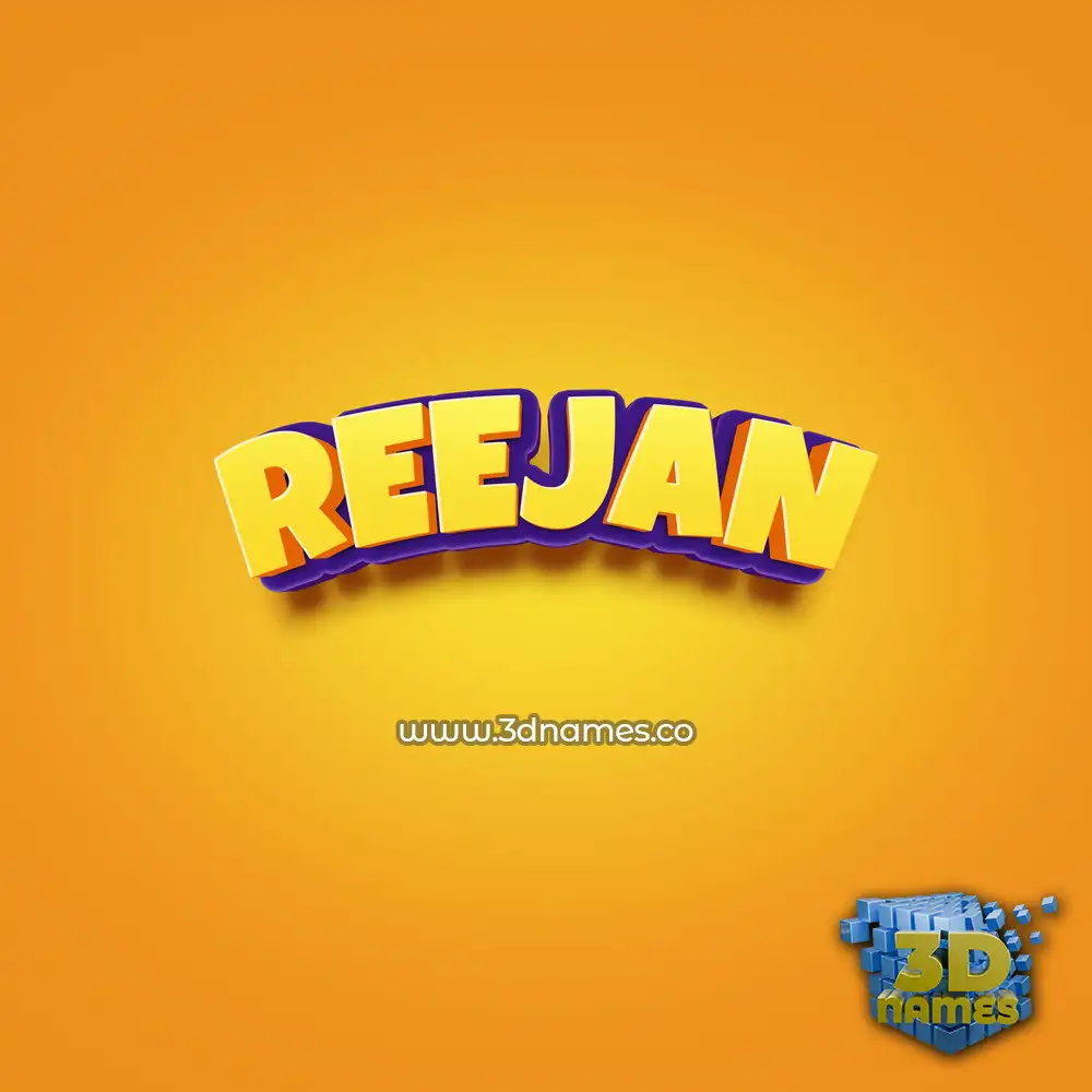 reejan in Orange Toon style - 3D name wallpaper