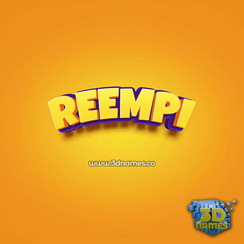 reempi in Orange Toon style - 3D name wallpaper