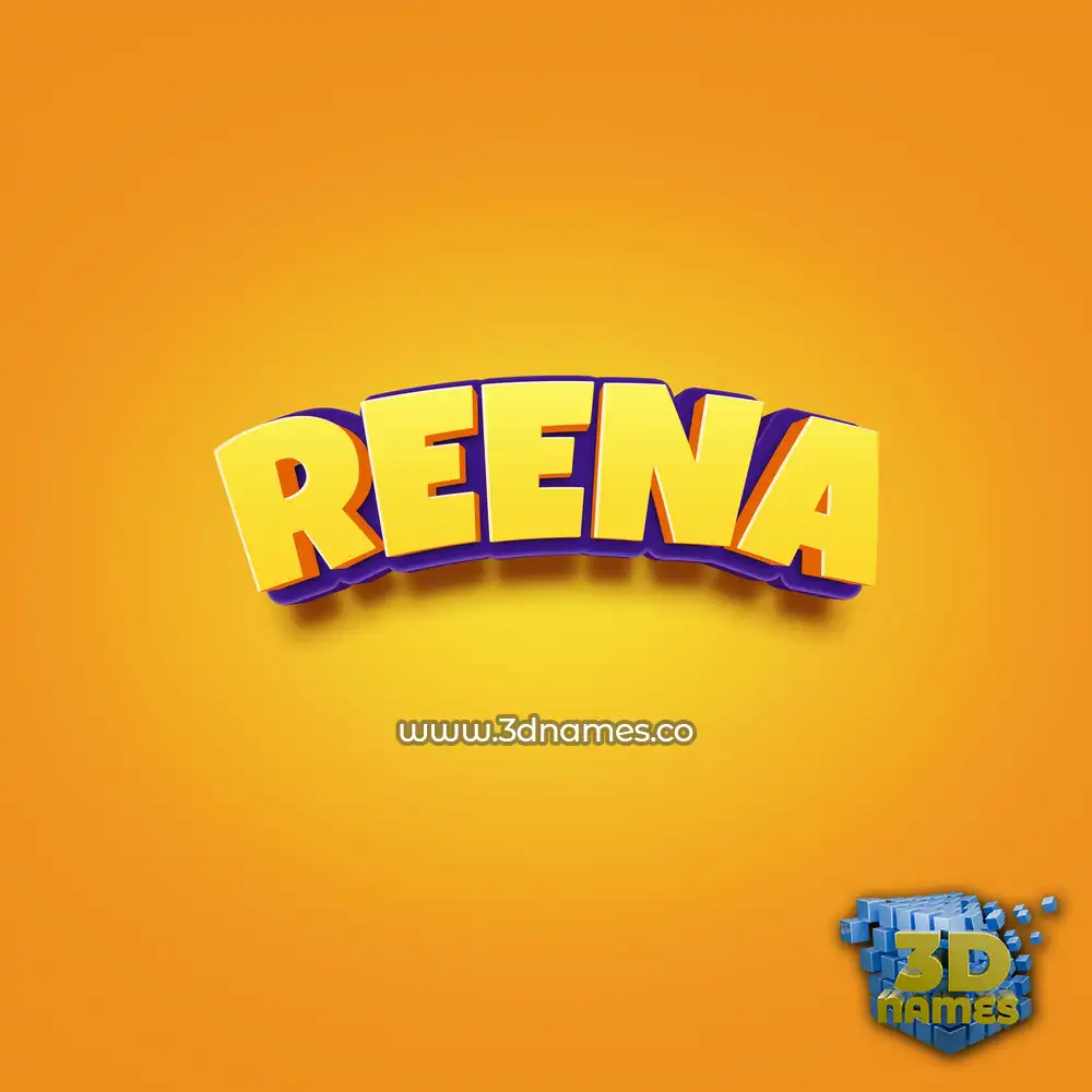 reena in Orange Toon style - 3D name wallpaper