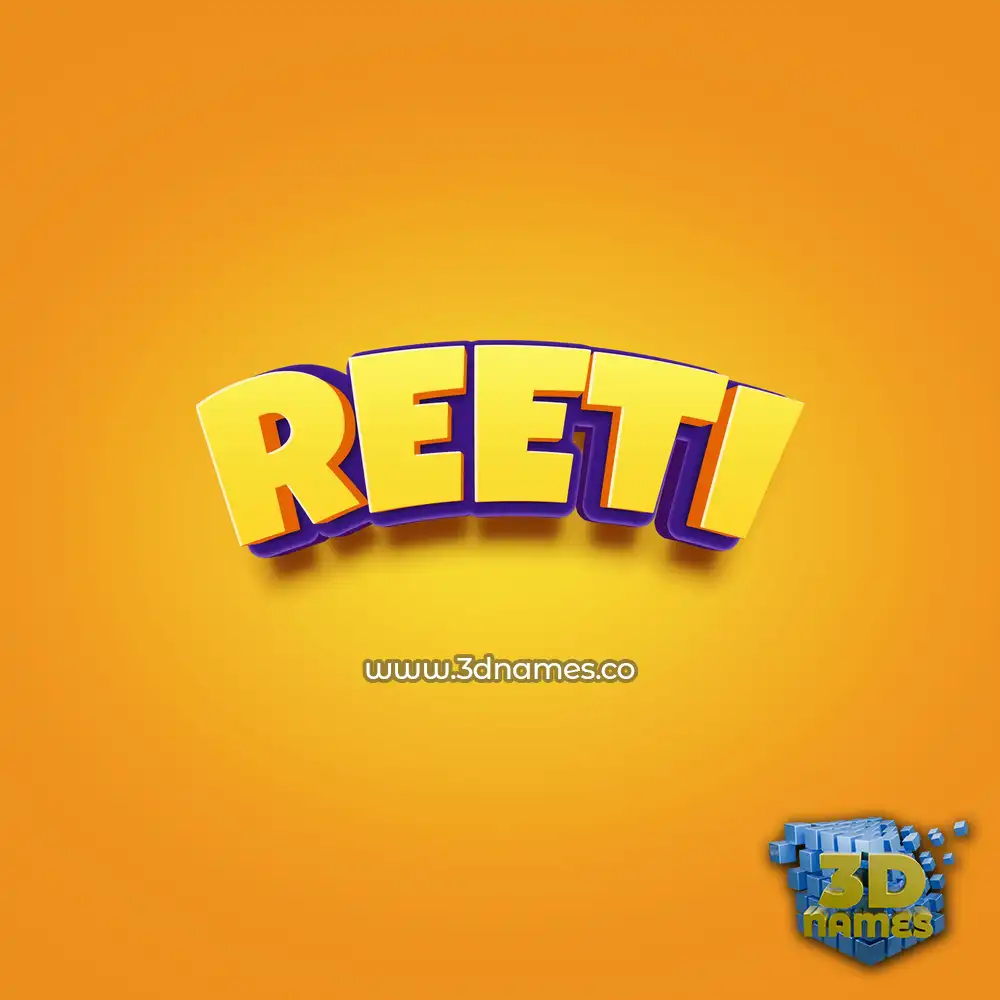 reeti in Orange Toon style - 3D name wallpaper