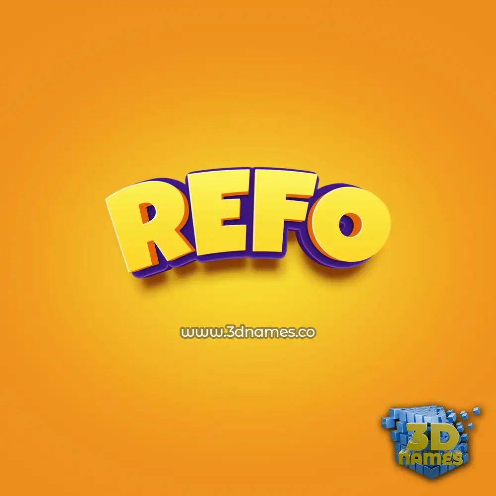 refo in Orange Toon style - 3D name wallpaper
