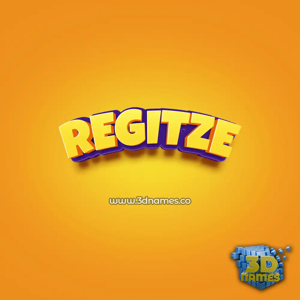 regitze in Orange Toon style - 3D name wallpaper