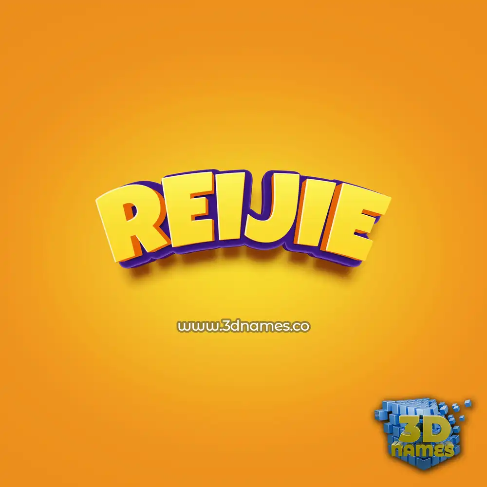 reijie in Orange Toon style - 3D name wallpaper