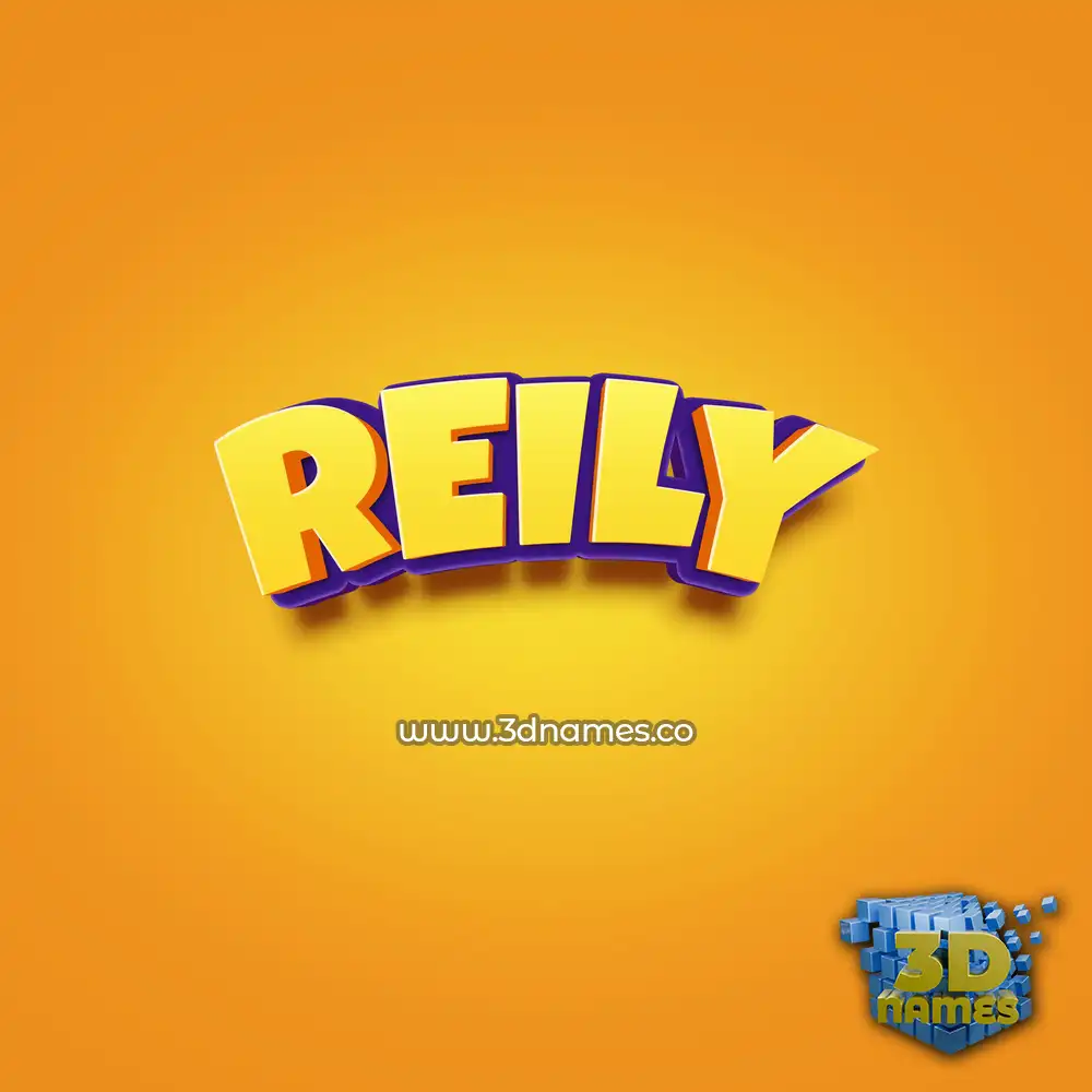reily in Orange Toon style - 3D name wallpaper