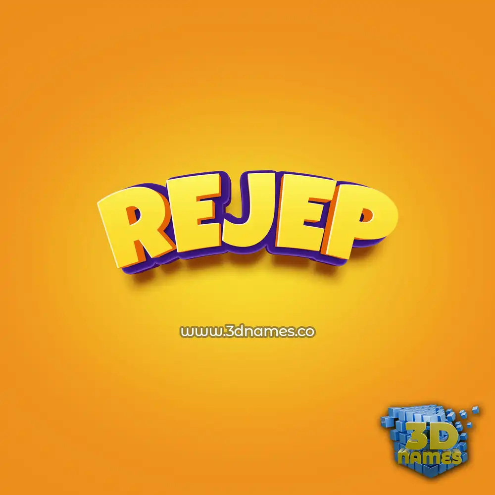 rejep in Orange Toon style - 3D name wallpaper