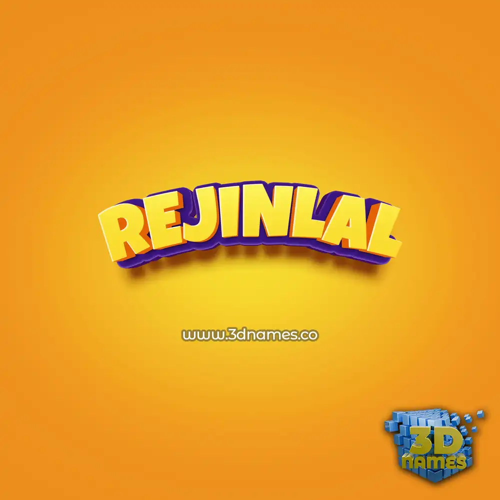 rejinlal in Orange Toon style - 3D name wallpaper