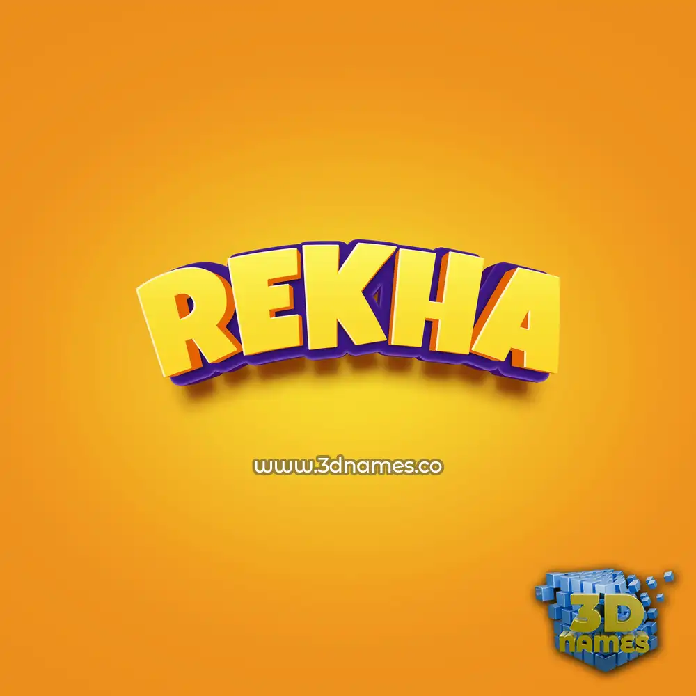 rekha in Orange Toon style - 3D name wallpaper