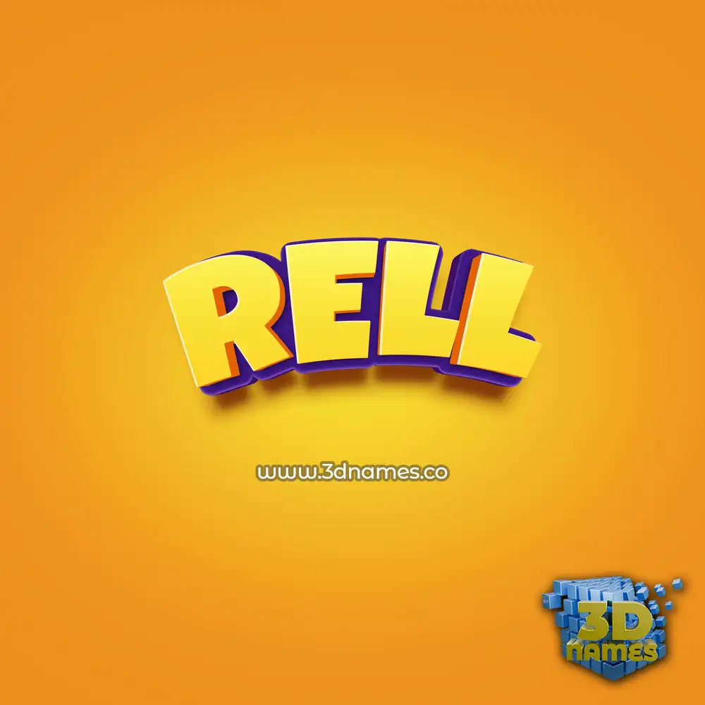 rell in Orange Toon style - 3D name wallpaper