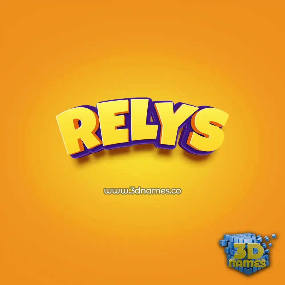 relys in Orange Toon style - 3D name wallpaper