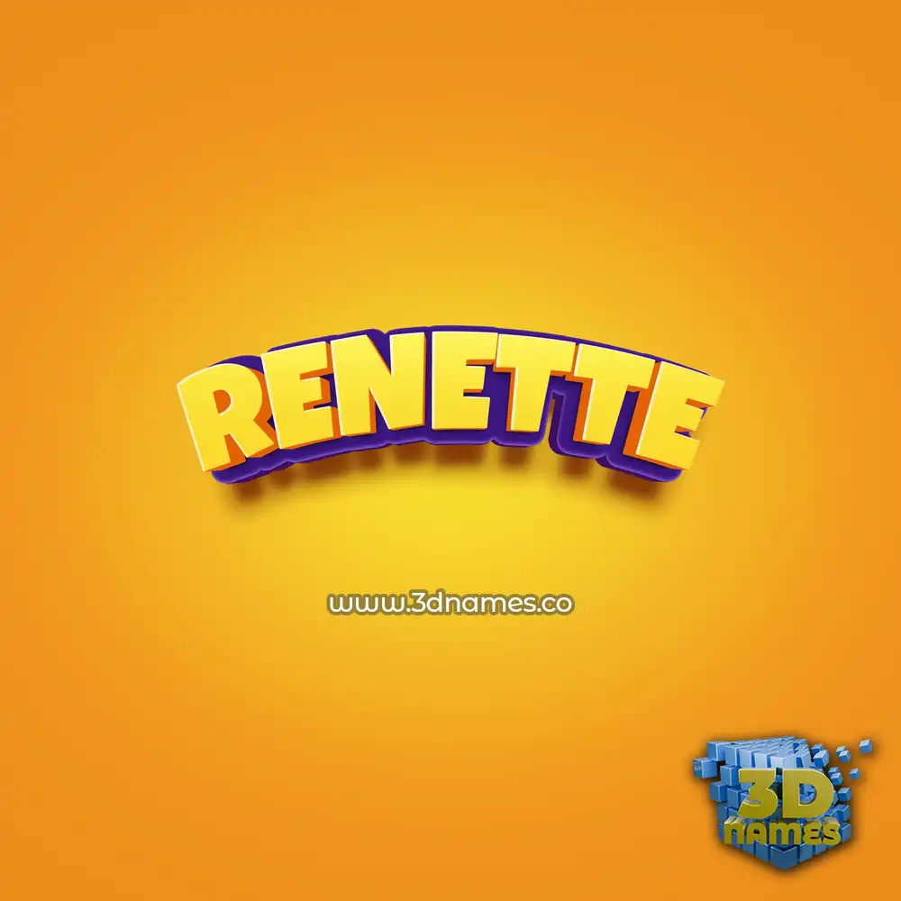 renette in Orange Toon style - 3D name wallpaper