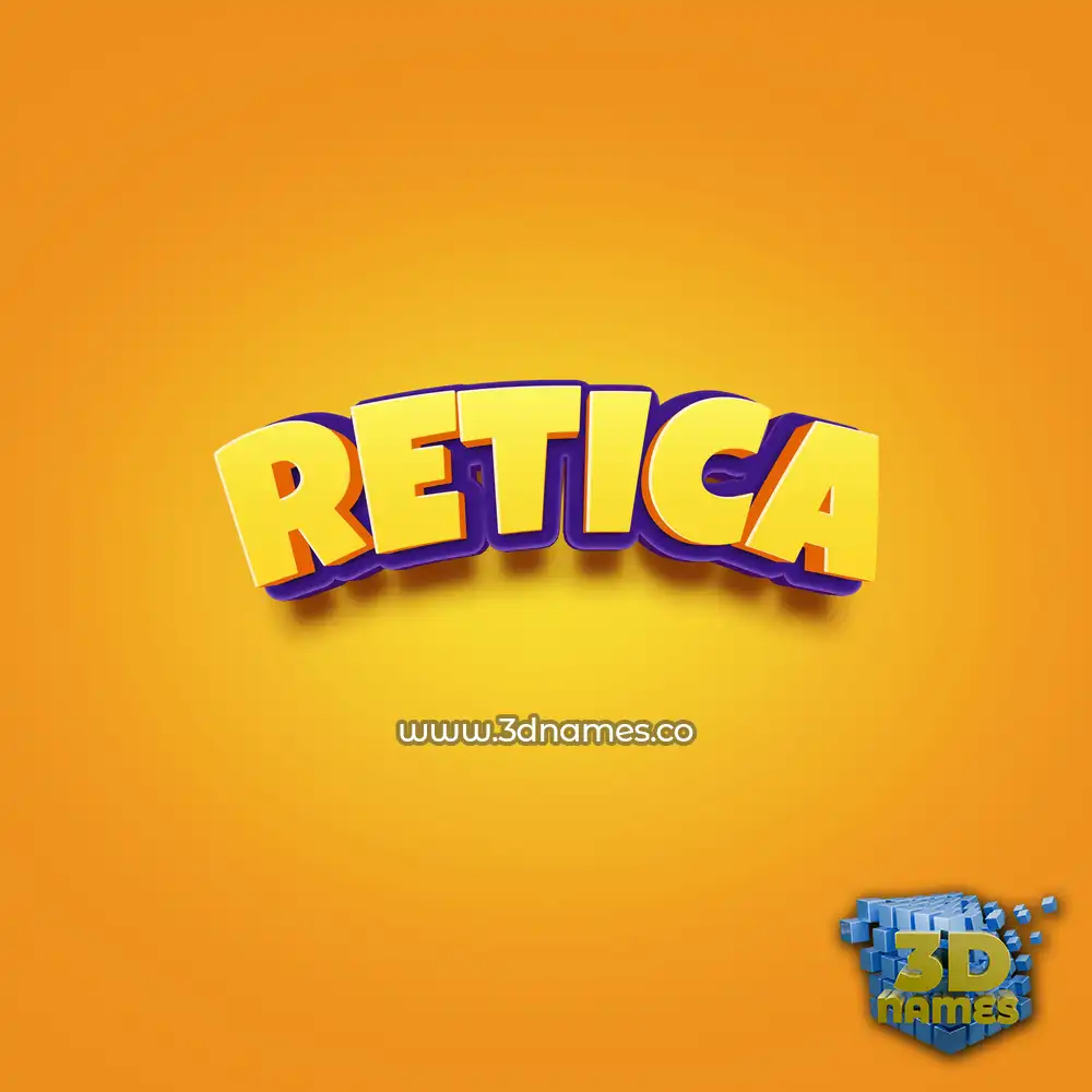 retica in Orange Toon style - 3D name wallpaper