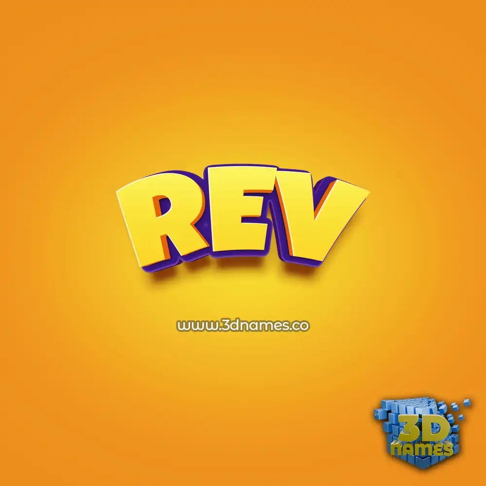 rev in Orange Toon style - 3D name wallpaper