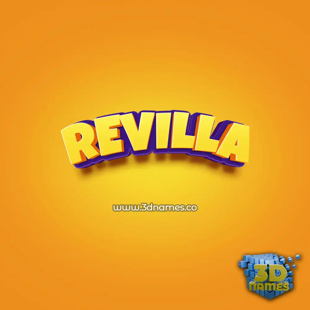 revilla in Orange Toon style - 3D name wallpaper