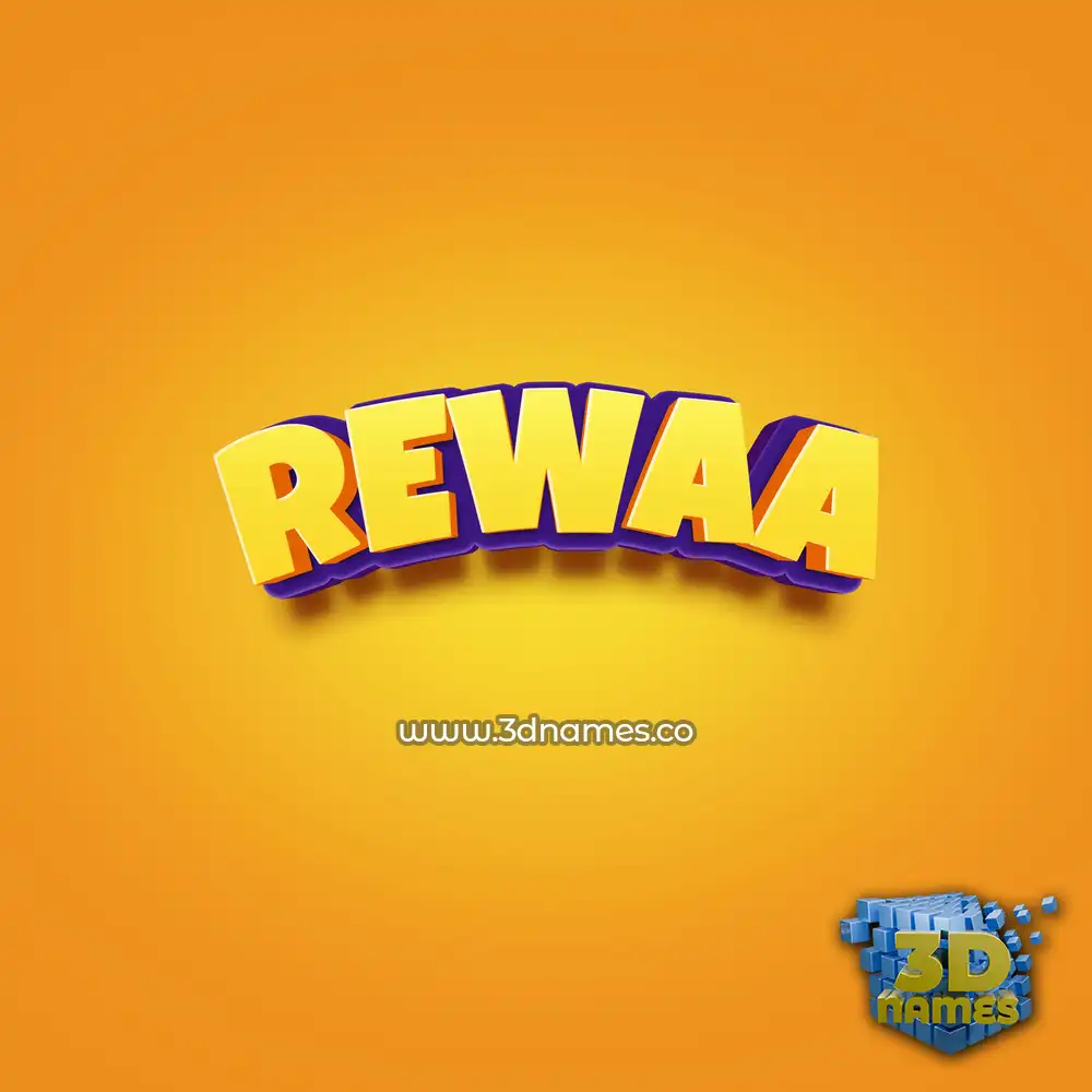 rewaa in Orange Toon style - 3D name wallpaper