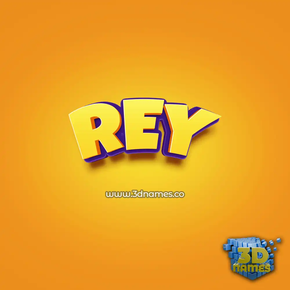 rey in Orange Toon style - 3D name wallpaper