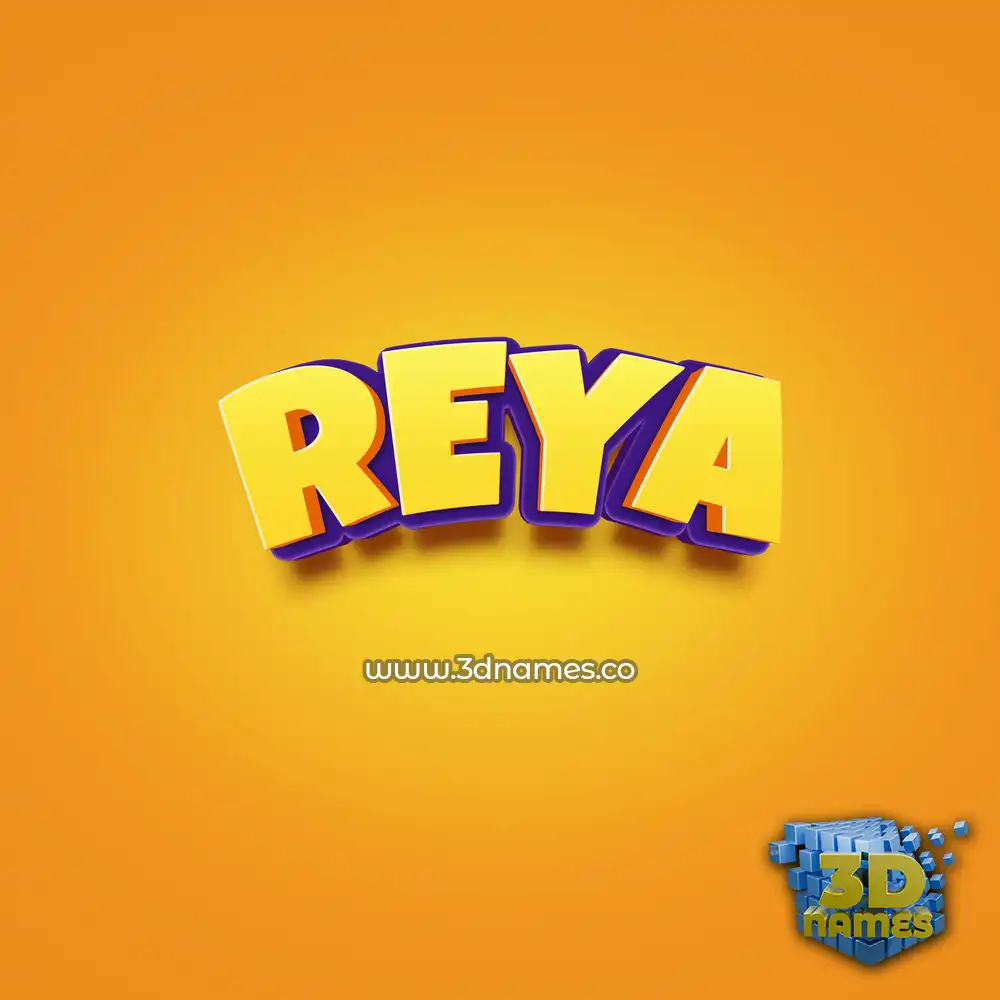 reya in Orange Toon style - 3D name wallpaper