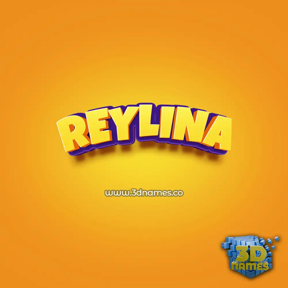 reylina in Orange Toon style - 3D name wallpaper