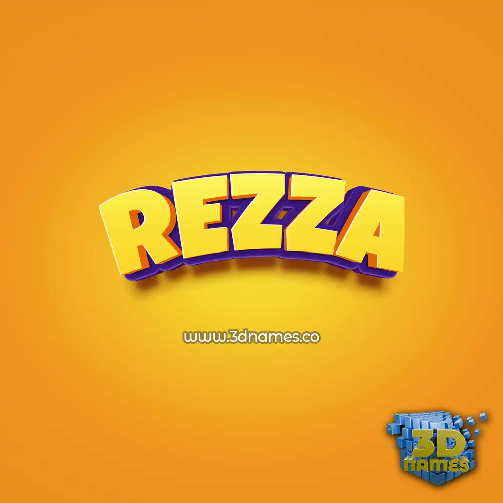 rezza in Orange Toon style - 3D name wallpaper