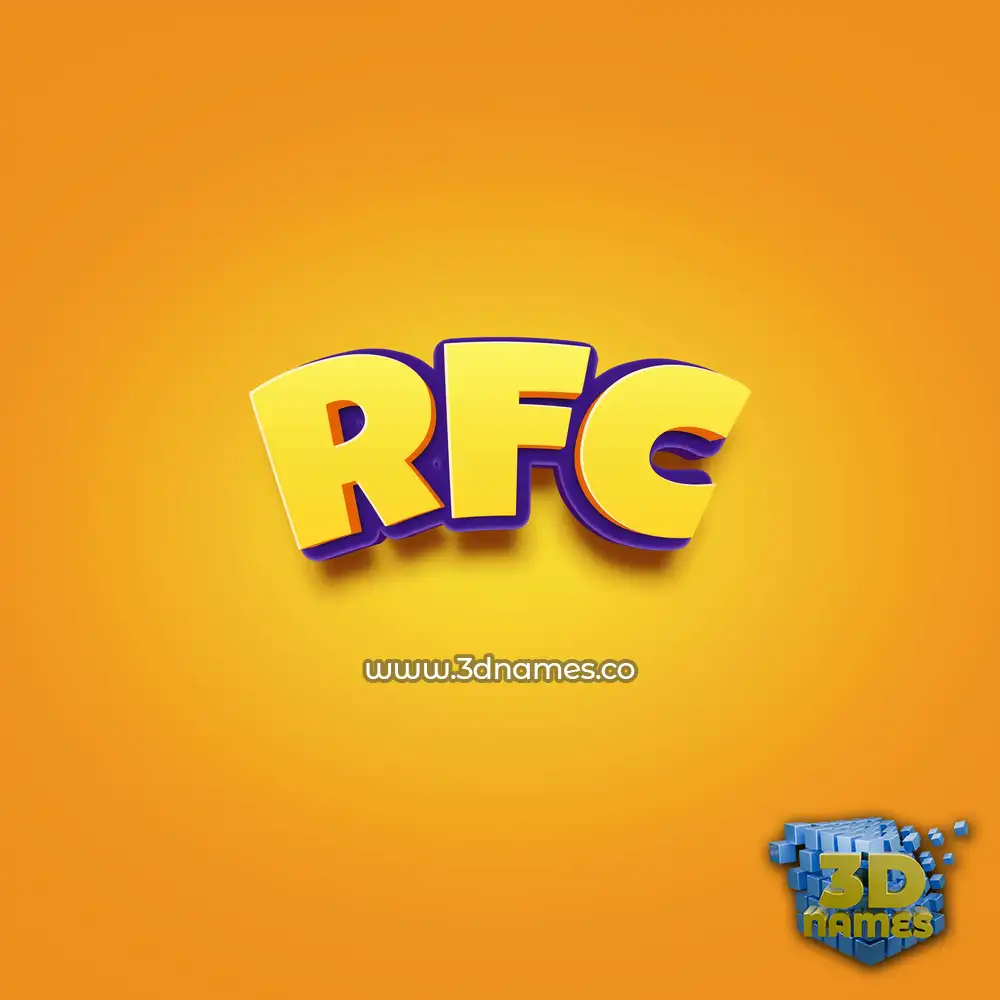 rfc in Orange Toon style - 3D name wallpaper