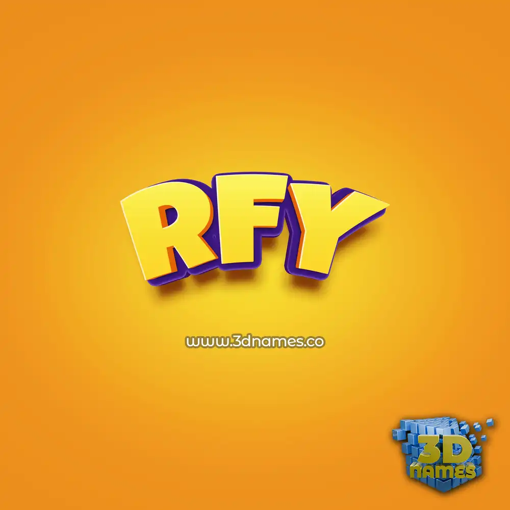 rfy in Orange Toon style - 3D name wallpaper